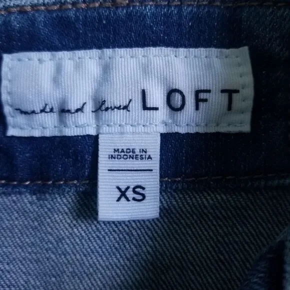 LOFT Made and Loved Denim Vest Womens Blue Size XS Punk Rock Biker Festival - Picture 2 of 11